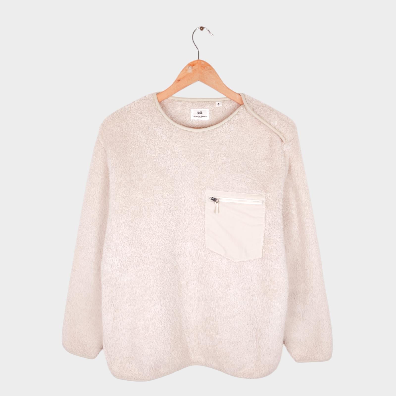 ENGINEERED GARMENTS x UNIQLO Men's Cream Sherpa Fleece Jumper