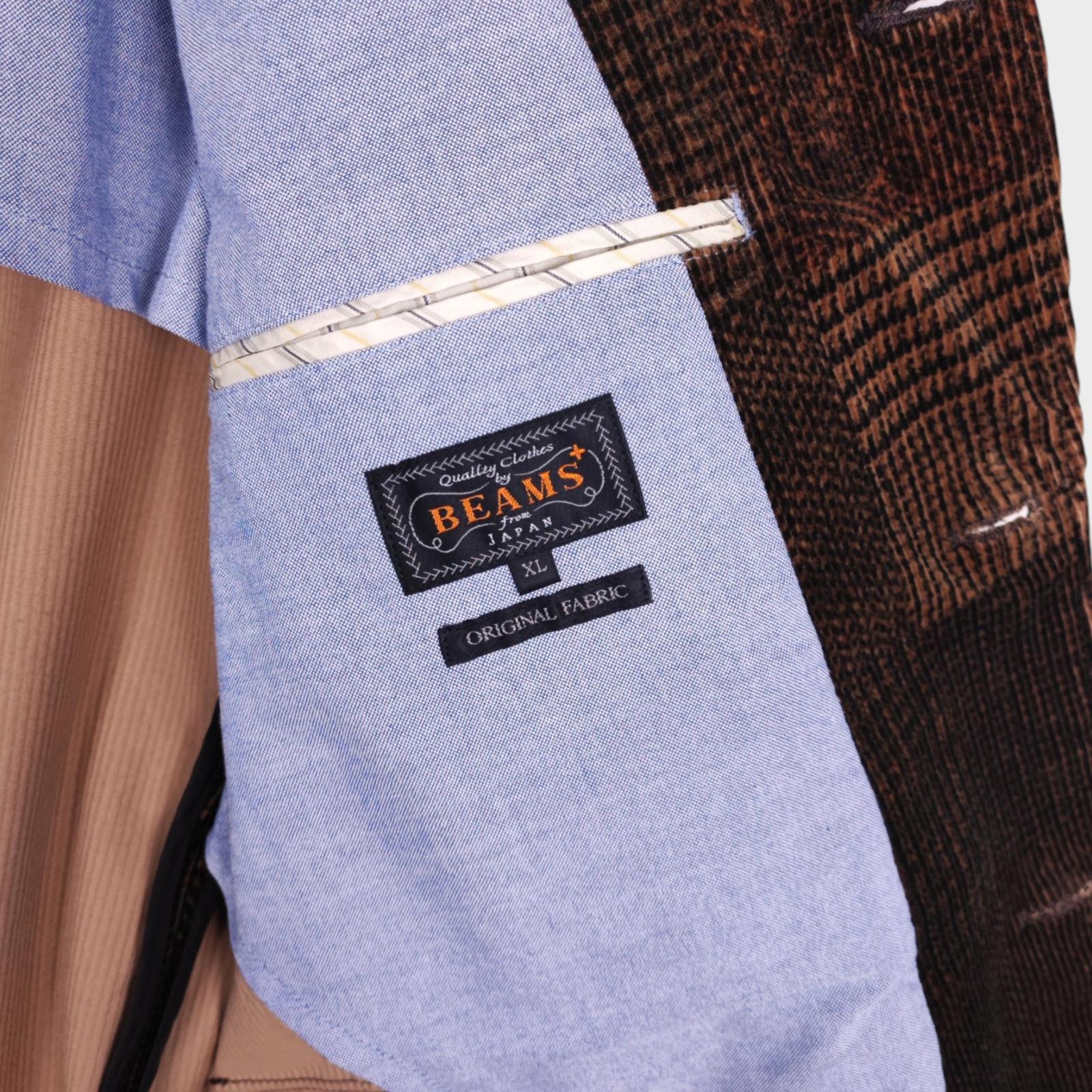 BEAMS PLUS Men's Patchwork Corduroy Blazer Jacket