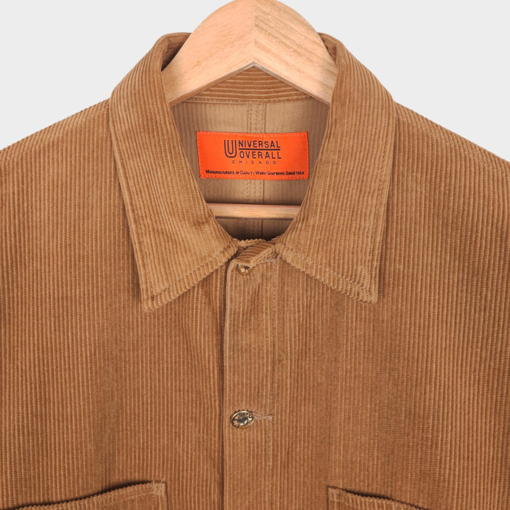 UNIVERSAL OVERALL Men's Brown Corduroy Cotton Chore Jacket