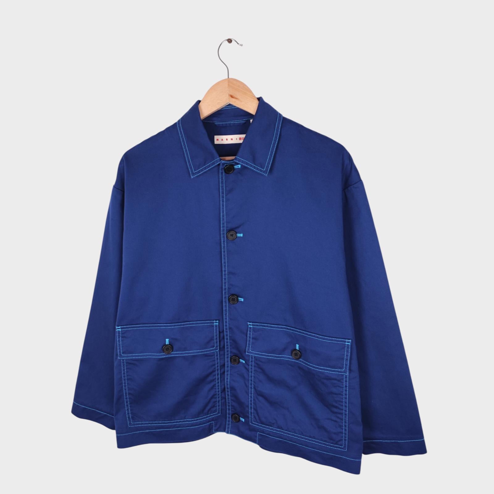 MARNI x UNIQLO Men's Blue Cotton Twill Work Chore Jacket
