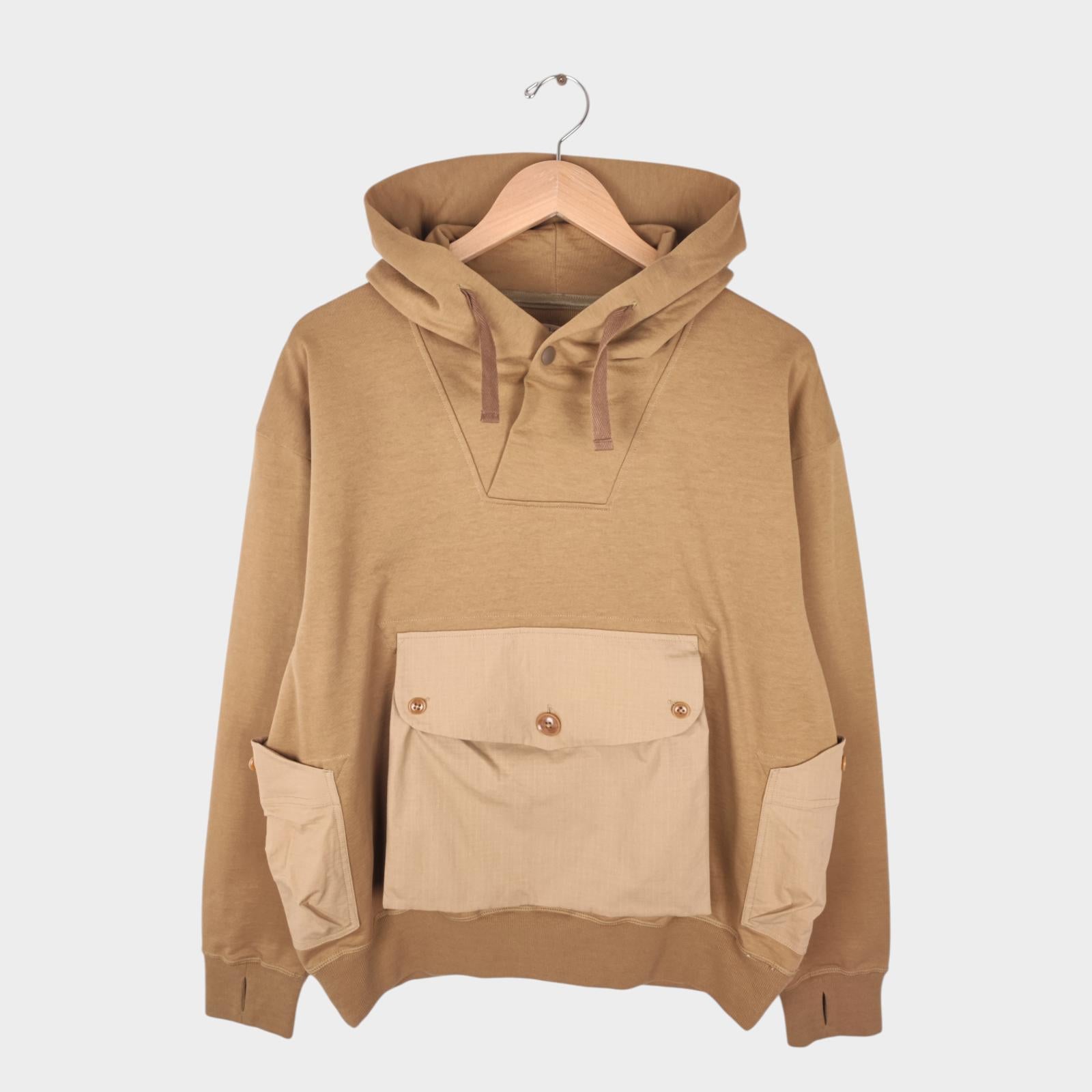 NORBIT BY HIROSHI NOZAWA Men's Coyote Beige Shawl Collar Sweat Hoodie