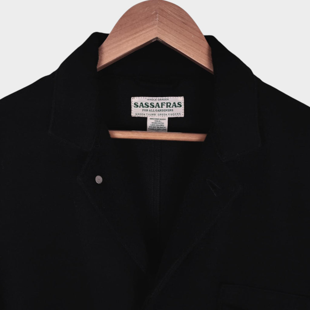 Sassafras Men's Made in Japan Black Wool Blend Whole Leaf Coat Jacket